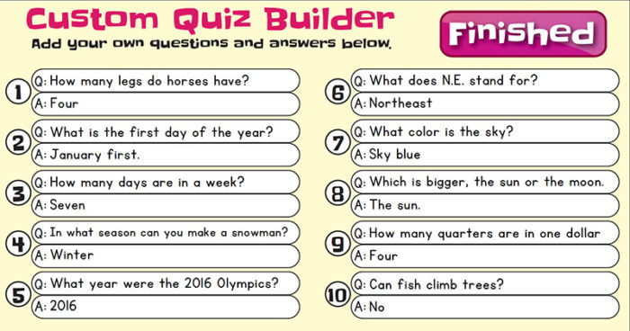 editable pdf Quiz maker options