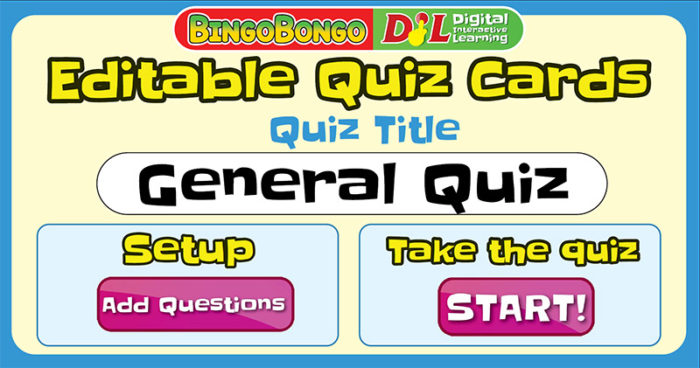 editable pdf Quiz maker title screen