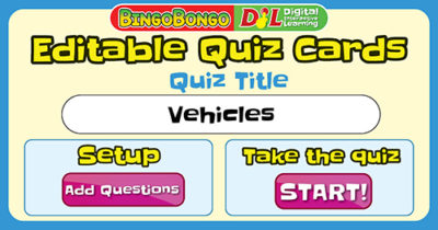 Vehicles Editable Interactive PDF Standard Quiz Thumbnail 1