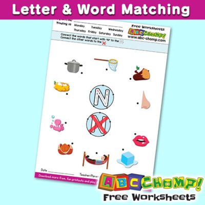 N Letter Word Matching Printout ABCCHOMP