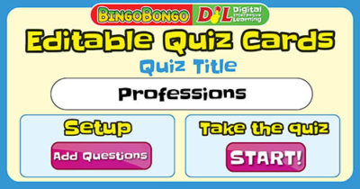 Professions Editable Interactive PDF Standard Quiz Thumbnail 1