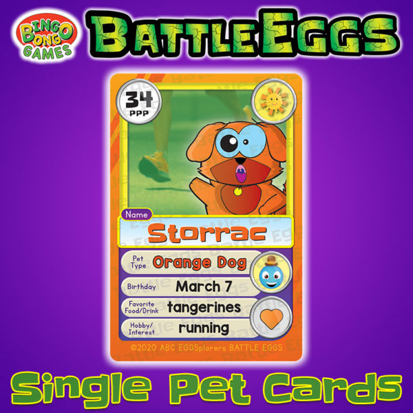 Storrac (Orange Dog) Battle Eggs Pet Card 87 BINGOBONGO