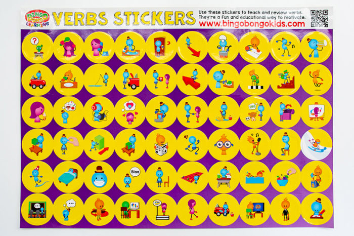 60 verbs stickers BINGOBONGO