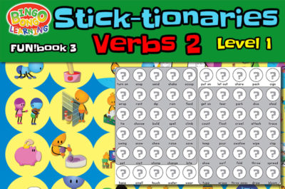 sticktionaries verbs2 stickers level 1