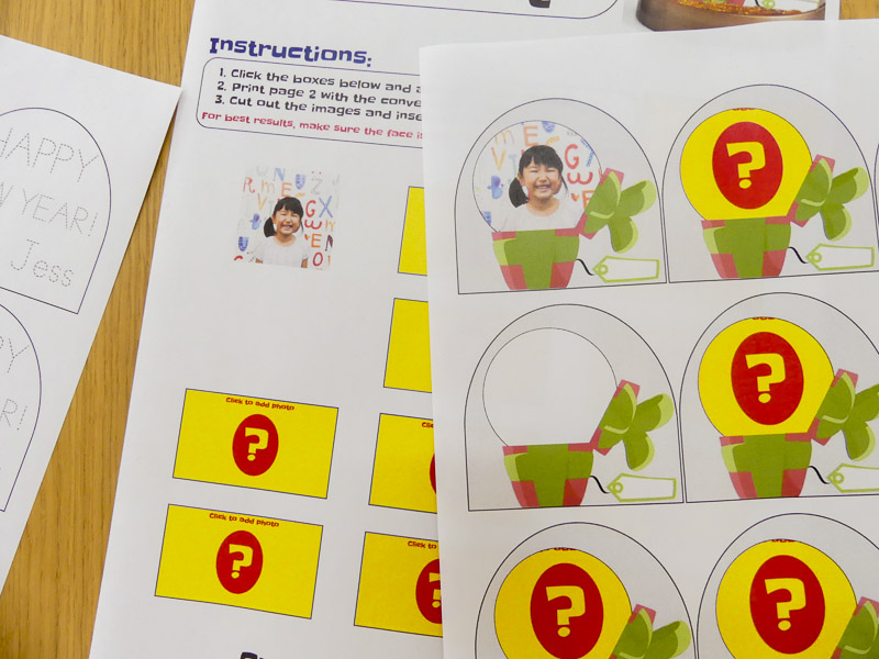 オリジナル写真スノードーム制作キット無料テンプレート